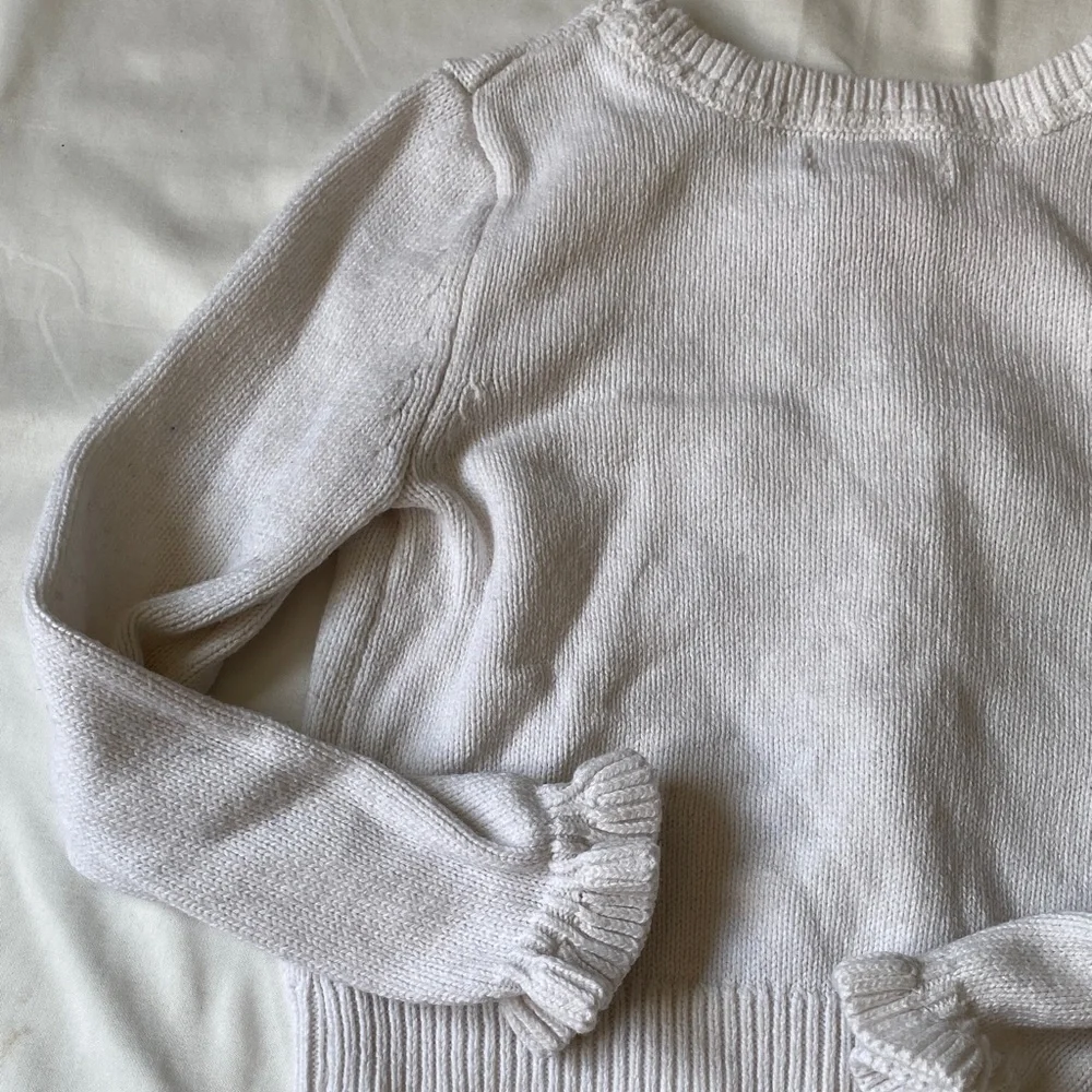 Adorable White Kids Sweater with Penguin Design